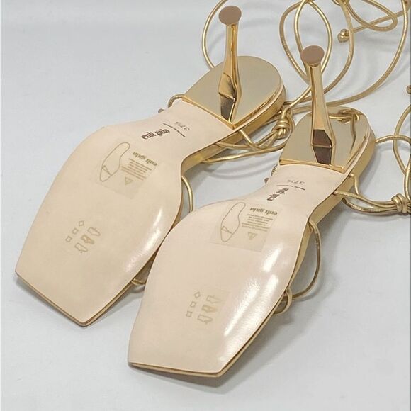 Cult Gaia Sanam Metallic Leather Lace-Up Sandals size 37.5 - Picture 12 of 13